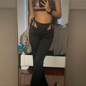 SHEIN Cutout Tied Waist Flared Pants - M